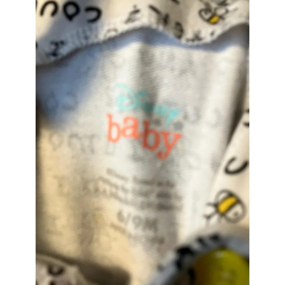 Disney Baby Winnie the Pooh‎ Bee Honey Cute All Over Print Overalls 6 9 Months